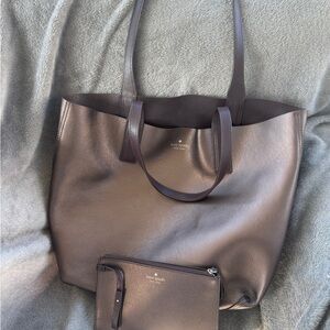 Kate Spade Purple reversible Tote Bag with Wallet and Spacious Design